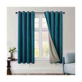 Ht01v395oc-63 Homeideas Teal Full Blackout Velvet Curtains Peacock Blue 52 X 63 Inch Room