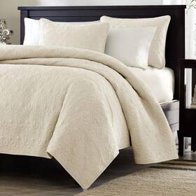 Homepacific 601818760287 Twin / Xl Size Quilted Coverlet Set With One Pillow Sham In Ivory