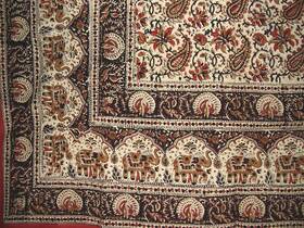 Hs1044t-bla Homestead Block Print Indian Tapestry Cotton Spread 106 Inch X 72 Twin Multi Color