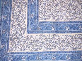 Hs1057-h Homestead Rajasthan Block Print Tapestry Cotton Bedspread 108 Inch X 82 Full-queen Blue