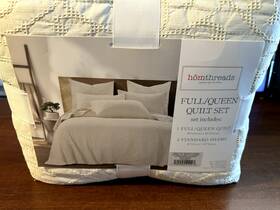 80364955 Homthreads Full/queen Marta Quilt Set Cream -