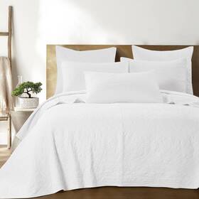80364977 Homthreads King Mandell Quilt Set White -