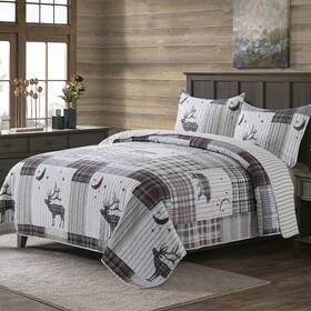 Honeilife 712109421869 King Size Quilt - 3 Piece Cotton Bedspreads Luxurious Coverlet Ligh