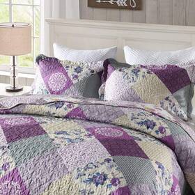 Honeilife 712109422231 Quilt Set Queen Size - 3 Piece Microfiber Quilts Reversible Bedspreads Patchw