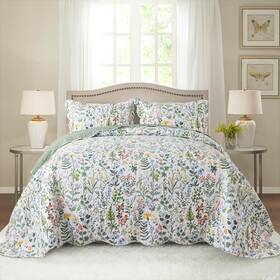 Honeilife 712109422668 Queen Quilt Bedding Set - 3 Pieces Microfiber Sets Lightweight Bedsprea