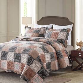 Honeilife 712109422729 Vintage Quilt Sets Queen - 3 Pieces Microfiber Lightweig