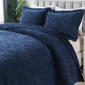 Honeilife 712109422941 King Quilt Bedding Set - 3 Pieces Corduroy Sets Double Faced