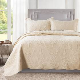 Honeilife 712109422989 Oversized Bedspread Quilt Sets - 3 Piece California King Micr
