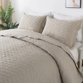 Honeilife 712109423177 Queen Quilt Bedding Set - 3 Pieces Washed Microfiber Sets Lig
