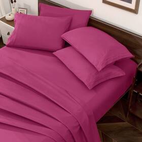 Qj230315-005 Horbaunal Hot Pink Twin Size Sheet Set - 4 Piece Luxury 1800 Thread Count Bed