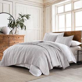 Horimote Home 445031335371 100% Cotton King Quilt Set Light Grey Geometric Coverlet And Shams Ebay