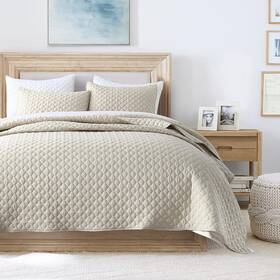 Horimote Home 759973703554 Quilt Set Queen Size Beige Bedspread Modern Style Quilted Clouds Pattern Sof