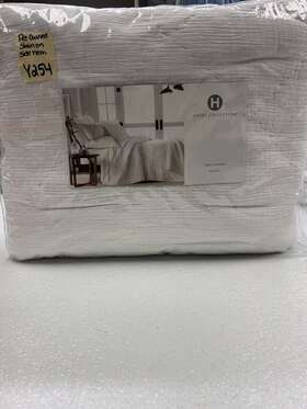 Hotel Collection 100117245kg Linen Blend Diamond Dobby King Quilted Coverlet White Preowned