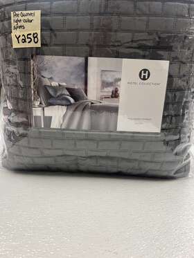 100124886fq Hotel Collection Composite Full/queen Coverlet Silver Preowned With Defect
