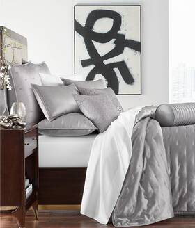 Hotel Collection 194136479837 Glint 3-pc. Quilted Full Queen Coverlet Set Charcoal