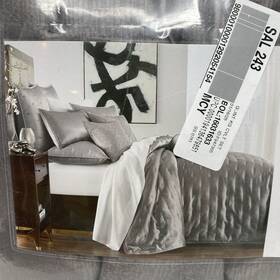 Hotel Collection 194136479851 Glint King Quilted 3 Piece Coverlet Set Silver Nob