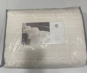 Hotel Collection 194137176780 Chainlinks King Quilted Coverlet Pillowshams Set White