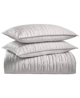 Hotel Collection 194137895056 Chain Links King Quilt And Shams Set Silverspoon New