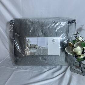 Hotel Collection 732997906453 Terra F/queen Quilted Coverlet Gray - New