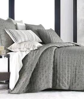 Hotel Collection 733002884728 Broken Stripe Luxury Coverlet Charcoal/grey Queen 94 Inch X96 335