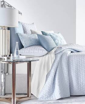 Hotel Collection 733004723964 Lagoon Wavy Geo Luxury Coverlet Blue King 100% Pima 385