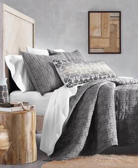 Hotel Collection 766390699353 Plateau King Coverlet Set Grey Nip