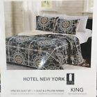 Hotel New York Jacob Piece Quilt Set King Black Reversible