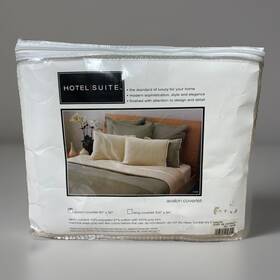 146196 Hotel Suite Rare Collection Avalon Full/queen Coverlet Ivory 90x90 New