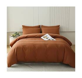 Hu-xi-52 Houseri Queen Size Pumpkin Color Comforter Set Terracotta Bedding W... Fast Ship
