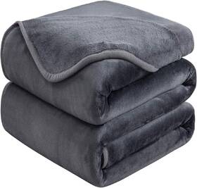 8541806245 Hozy Soft Queen Size Blanket For All Season 90-inch-by-90-inch Dark Grey