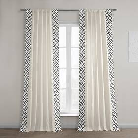 Hpd Half Price Drapes 194125040550 Bordered Solid Cotton Curtains For Bedroom And Living Roo