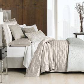 Hudson Park 733003078379 Nouveau King Quilted Coverlet 2 Euro Shams Set Gold