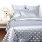 Hudson Park Luxe Silk Queen Coverlet Cornflower Blue 92 X 96 762120140102