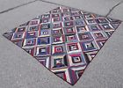 Huge " Some Silk Beautiful Crazy Cabin Style Quilt Beacon Log Hills 99 100