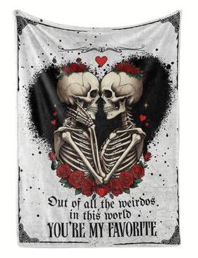 Bkt-wife-01-skull Huglanket Gifts For Men Women Him Her Wedding 50 Inch X 65 White