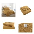 Hyhh08glks Pieces King Size Quilt Golden Solid Lightweight Hypoallergenic Microfiber