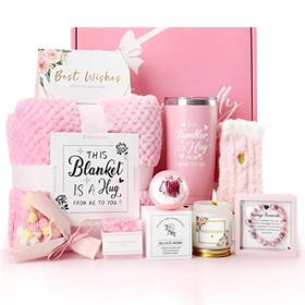 Ianfeph 730851358684 Birthday Gifts For Women Rose Relaxing Spa Basket 10 Pcs Pink