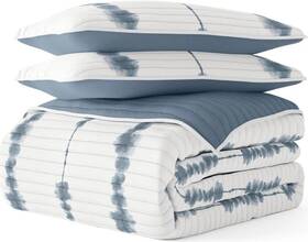 Ienjoy Home 002132735195 Super Soft Double-brushed Quilt Set King& Cal King Duskblue