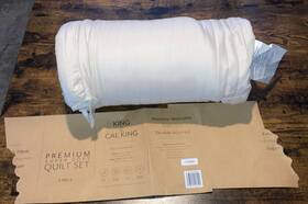 135988 Ienjoy Home King / Cali Inch Natural Quilt Coverlet With 2 Shams Microfiber Read