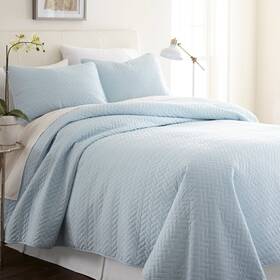 Ienjoy Home 195925641398 Ieh-qlt-he-q-pa Premium Ultra Soft Herring Pattern Quilted Coverlet
