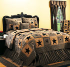 Ihf-134 Kq-bl Market Street Patchwork Quilt King Size Vintage Black Star Primitive