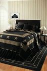 Ihf Home Decor Soft Burlap Star Black 100 Cotton Queen Quilt 3 Pc Set Shams Bedspread 844160070691