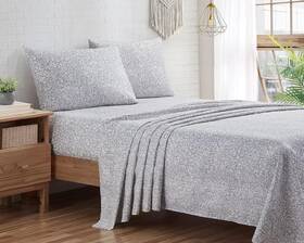 Indigo Ink 735732115578 - King Size Sheet Set 4-piece Boho Floral Damask Patterned Bedd Inch