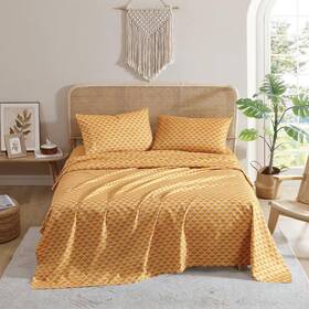 C91-sts-king-az-ochre Indigo Ink - King Bed Sheets Medium Weight Bedding With Matching Pillowcases