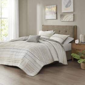 Ii13-1197 Ink Ivy Cotton-bedding Set Mid Century Cozy Cover Matching-shams Full/queen