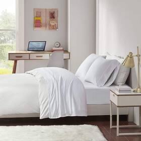 Id20-1250 Intelligent Design Cotton Blend Jersey Knit King Bed Sheets Coastal