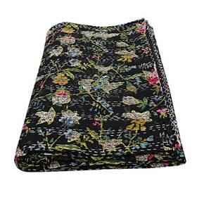 International 711181901443 Indian Handmade Cotton Kantha Quilt Vinatge Blanket Quilted Paradise Bedd