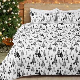 Invoibler 313098955993 Christmas Quilt Set Queen 3-piece Reversible 90 Inch X90 Black&white