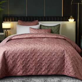 Ivellow 738063263079 Velvet Quilt King Size Pink Lightweight Bedspread Soft Reversible Co