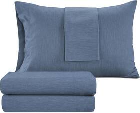 Izod 904424208689 Melange Cotton Blend 4pc Queen Size Bed Sheet Set Deep Pockets Fits Upt